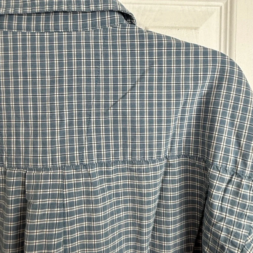 Wrangler George Straight Blue Plaid Cowboy Cut Western Long‎ Sleeve Shirt Mens L